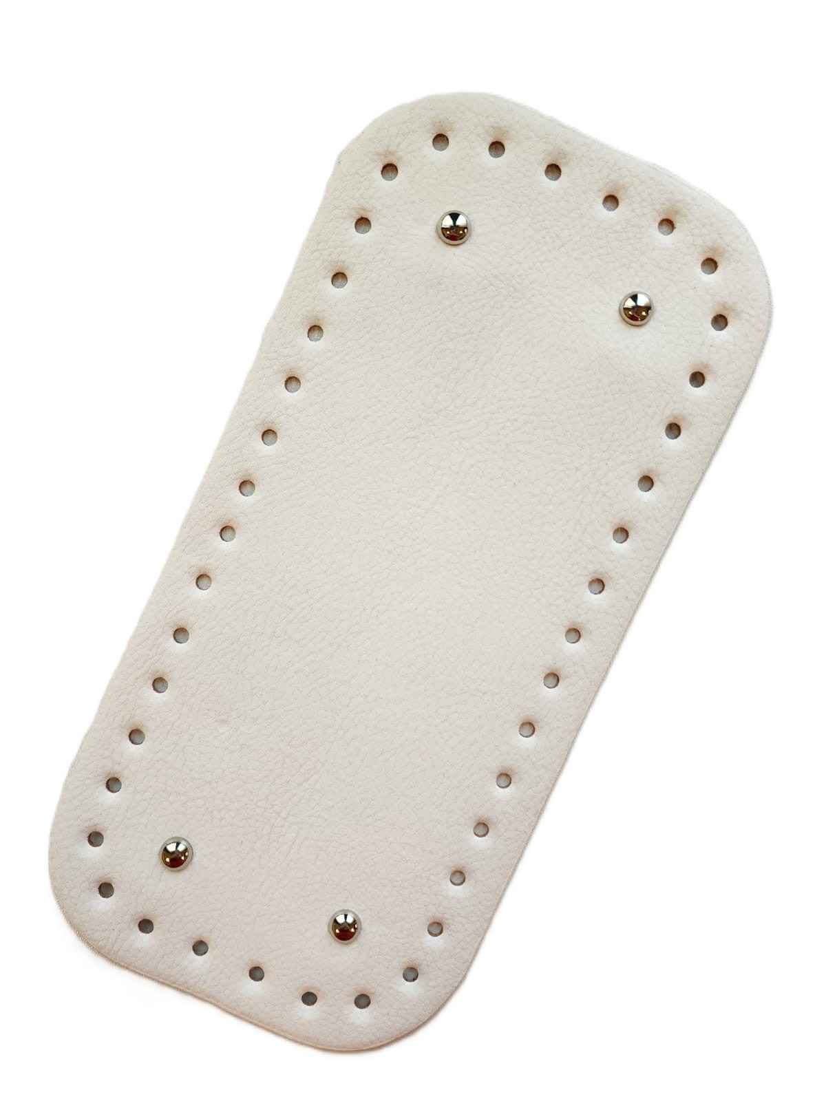 Leather Bag Base-White- 25cm x 12cm - Sara Crochet