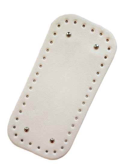 Leather Bag Base-White- 25cm x 12cm - Sara Crochet