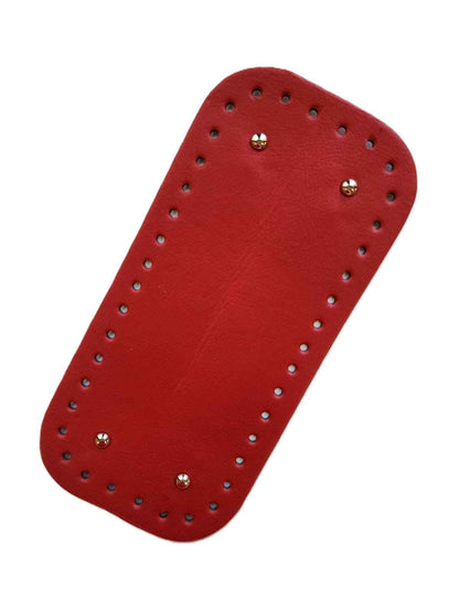 Leather Bag Base-Red- 25cm x 12cm - Sara Crochet