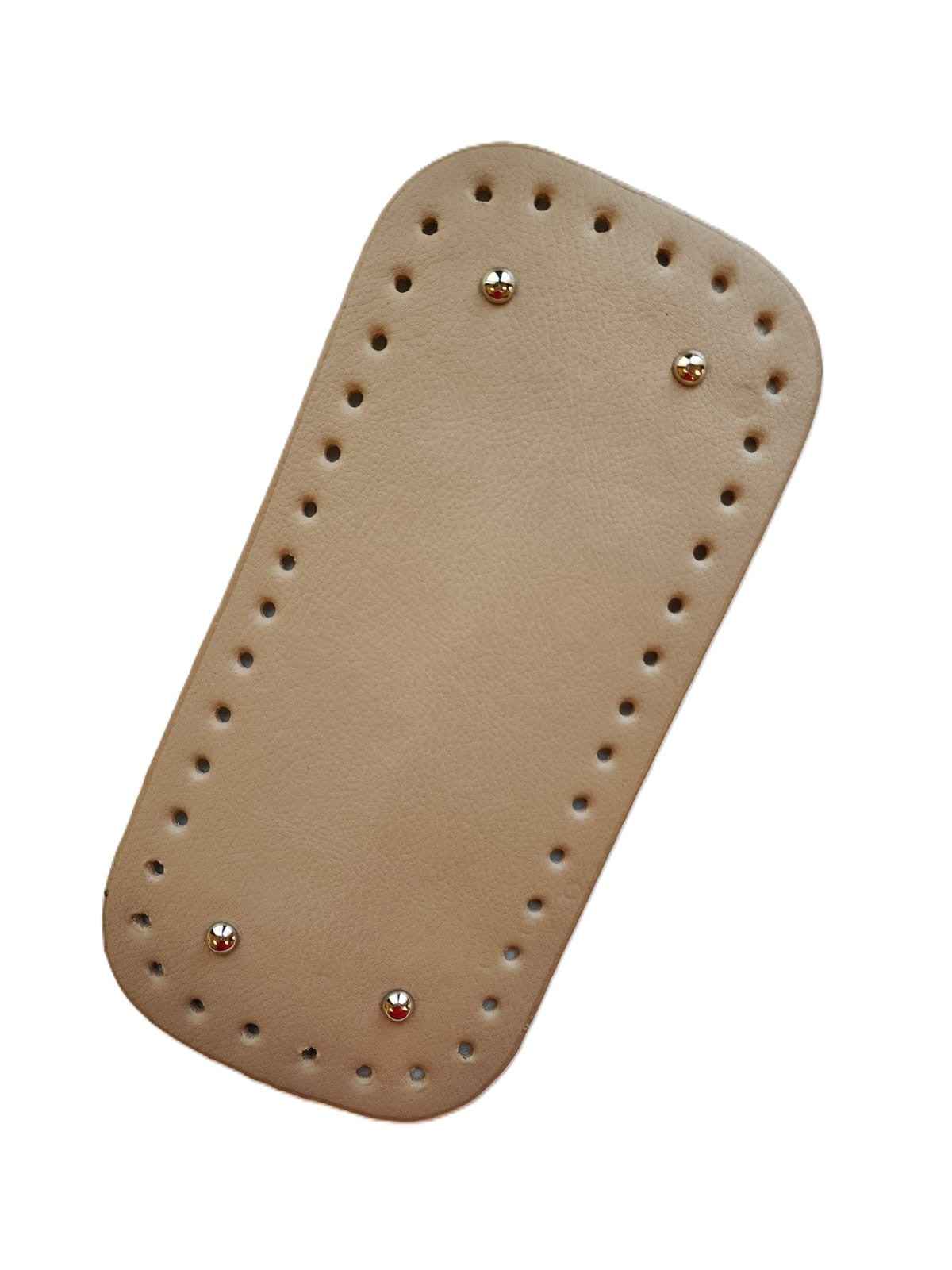 Leather Bag Base-Tan- 25cm x 12cm - Sara Crochet