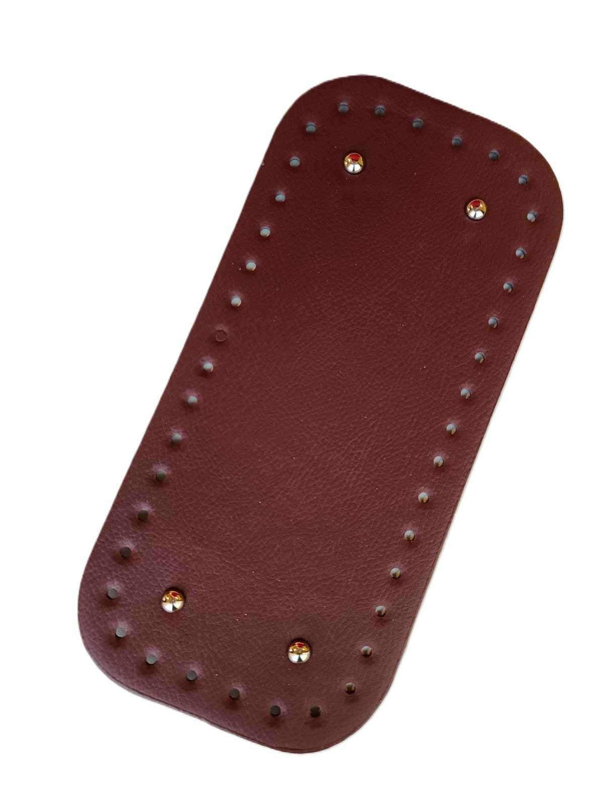 Leather Bag Base-Brugundy- 25cm x 12cm - Sara Crochet