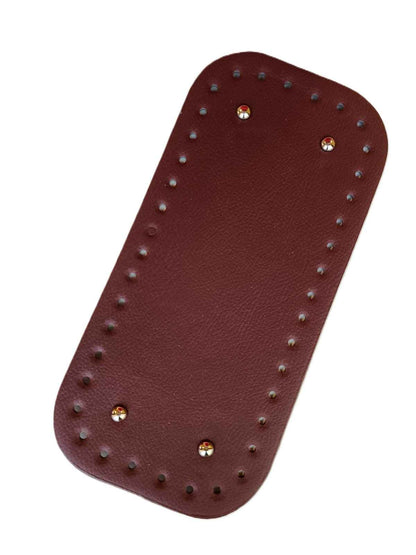 Leather Bag Base-Brugundy- 25cm x 12cm - Sara Crochet