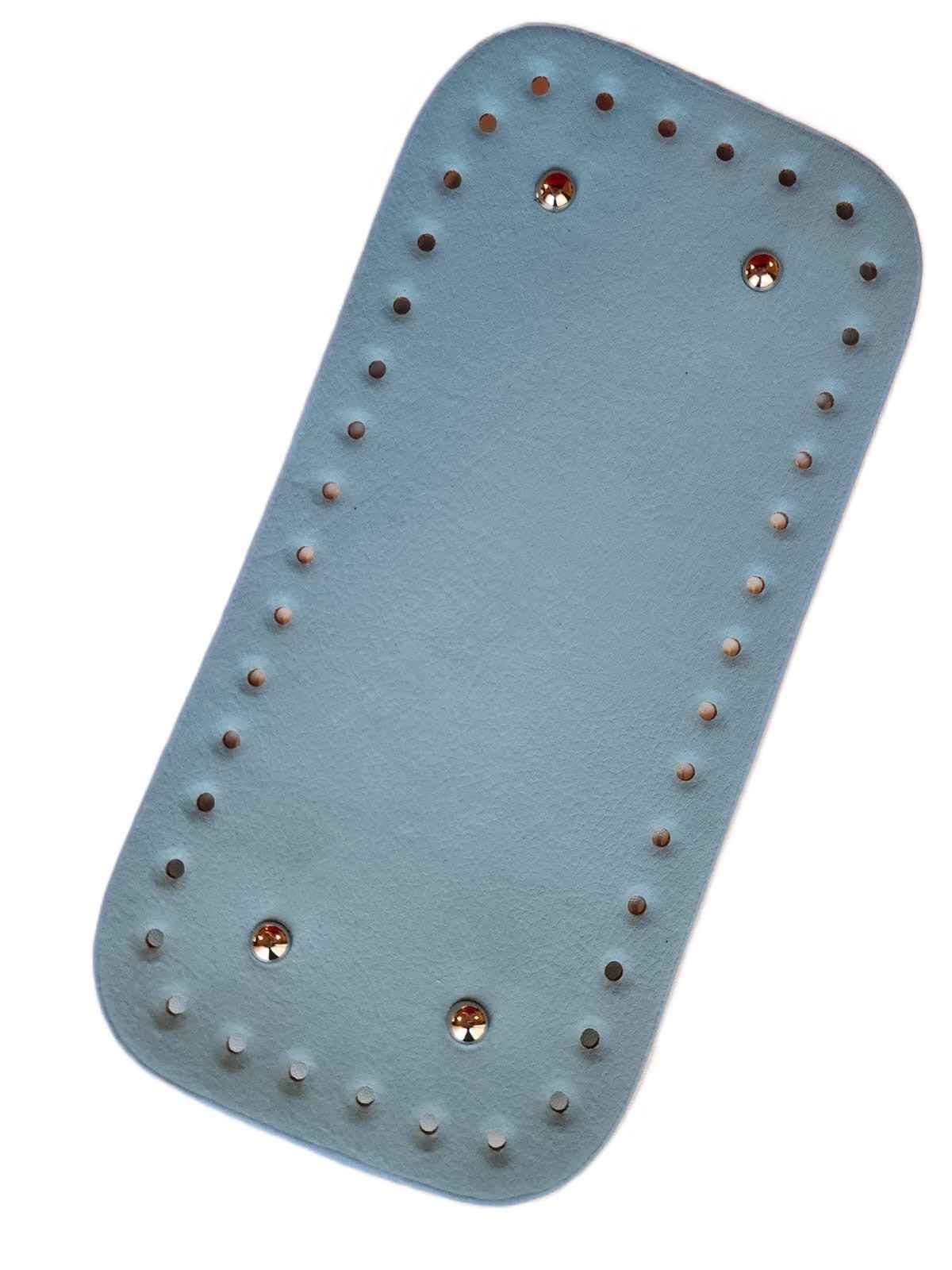 Leather Bag Base-Blue- 25cm x 12cm - Sara Crochet