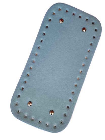 Leather Bag Base-Blue- 25cm x 12cm - Sara Crochet