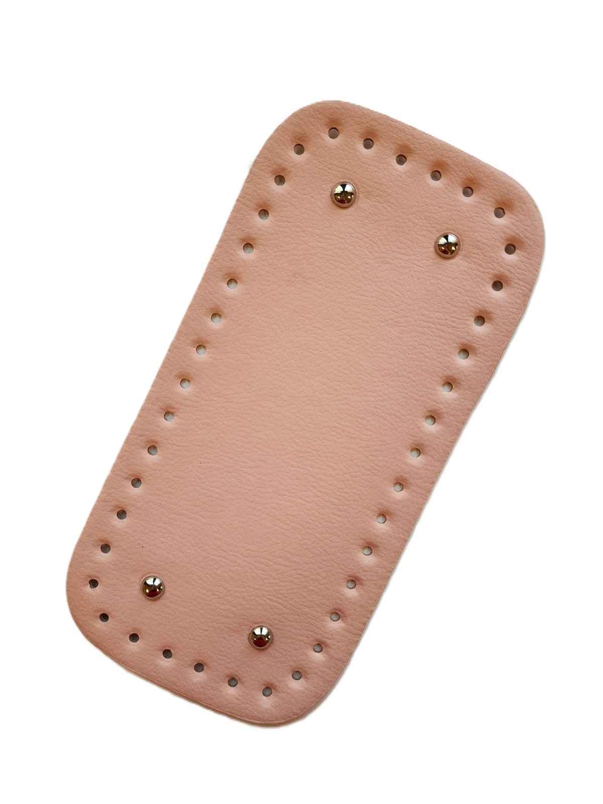 Leather Bag Base-Salmon- 25cm x 12cm - Sara Crochet