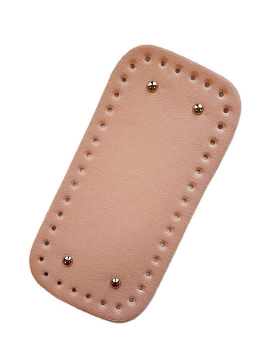 Leather Bag Base-Salmon- 25cm x 12cm - Sara Crochet