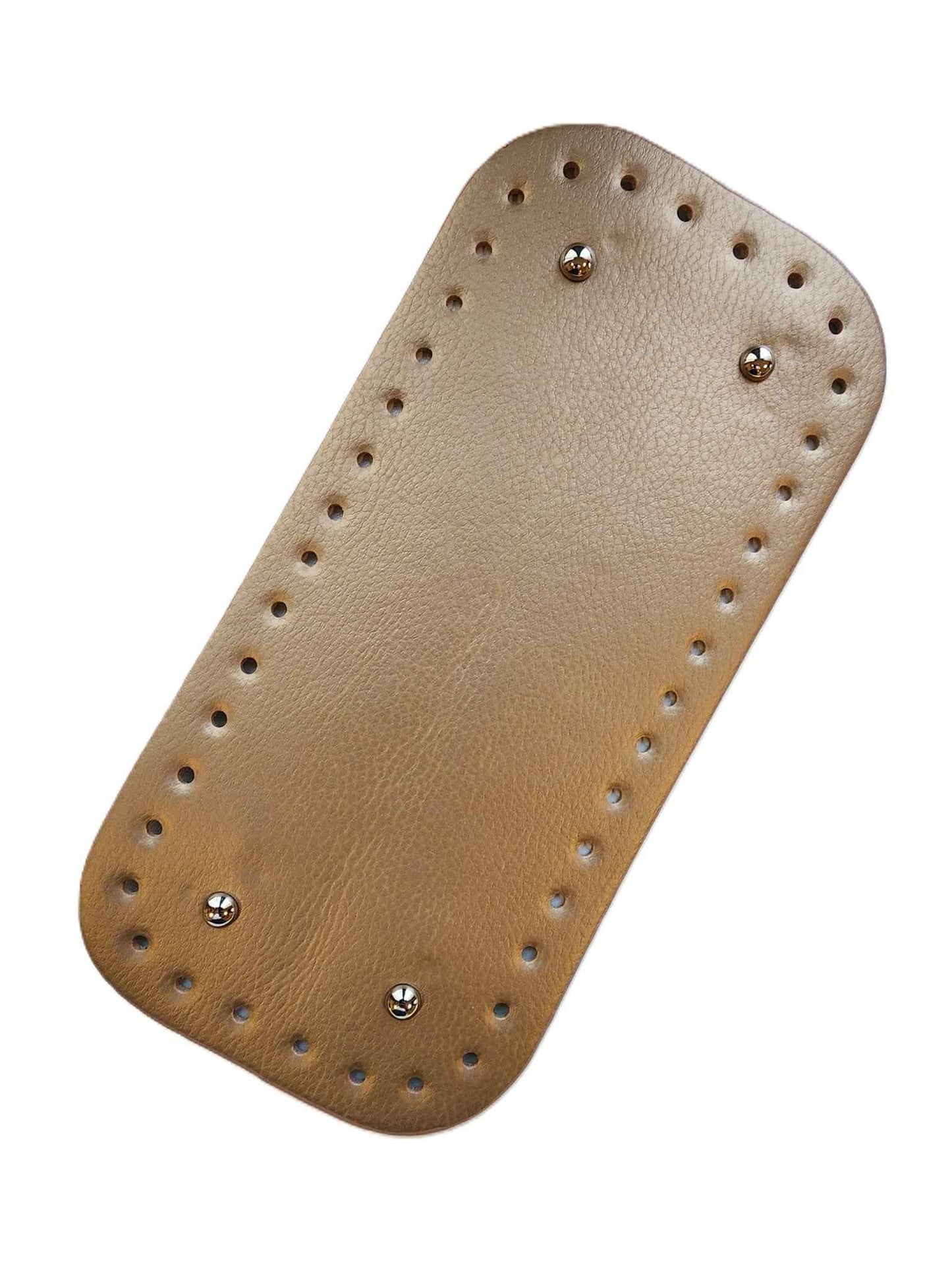 Leather Bag Base-Bronze- 25cm x 12cm - Sara Crochet