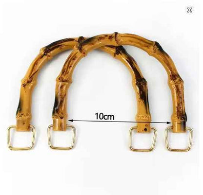 1 Pair Faux Bamboo Handle Plastic- 10 cm - Sara Crochet