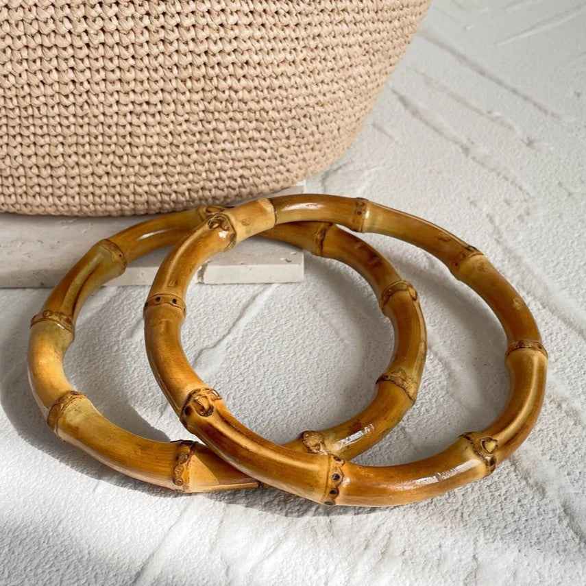 1 Pair Bamboo Ring Handle - Sara Crochet