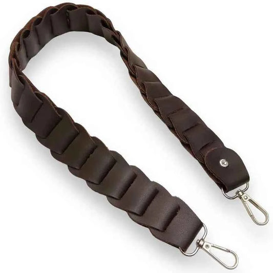 Leather Bag Handle- Brown - Sara Crochet