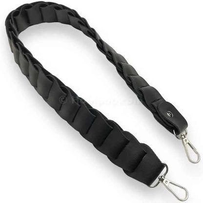 Leather Bag Handle- Black - Sara Crochet