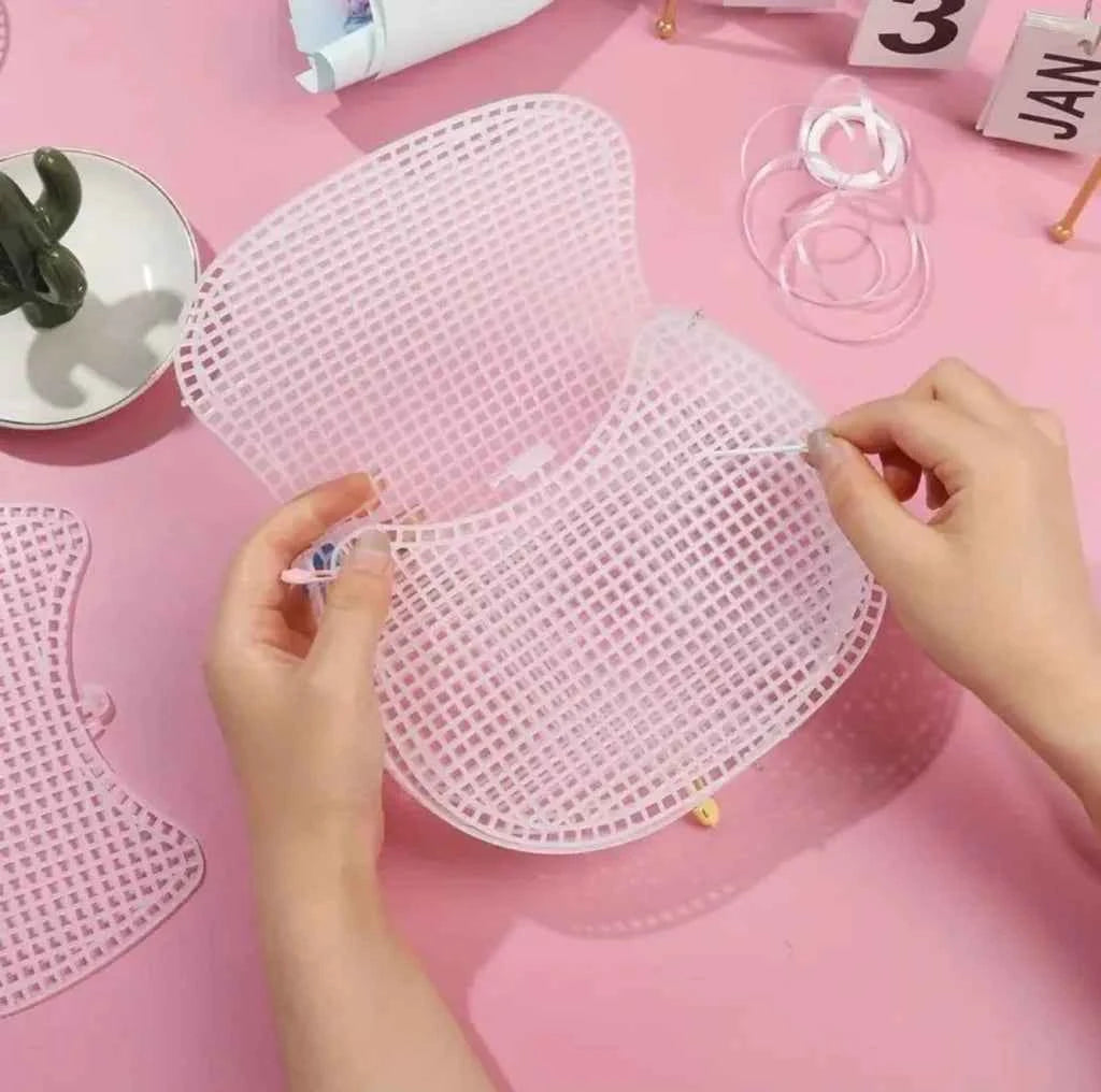 Bag Shape Plastic Mesh Canvas - Sara Crochet