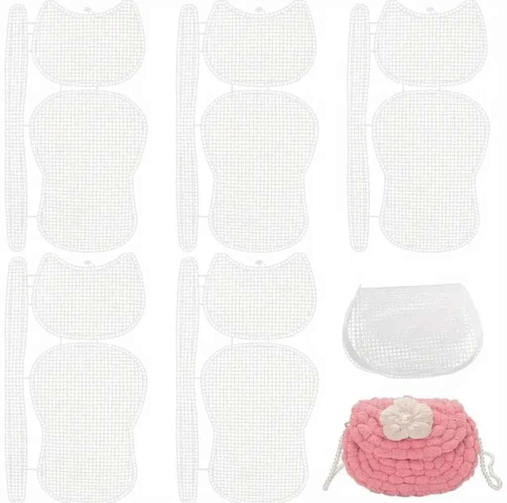 Bag Shape Plastic Mesh Canvas - Sara Crochet