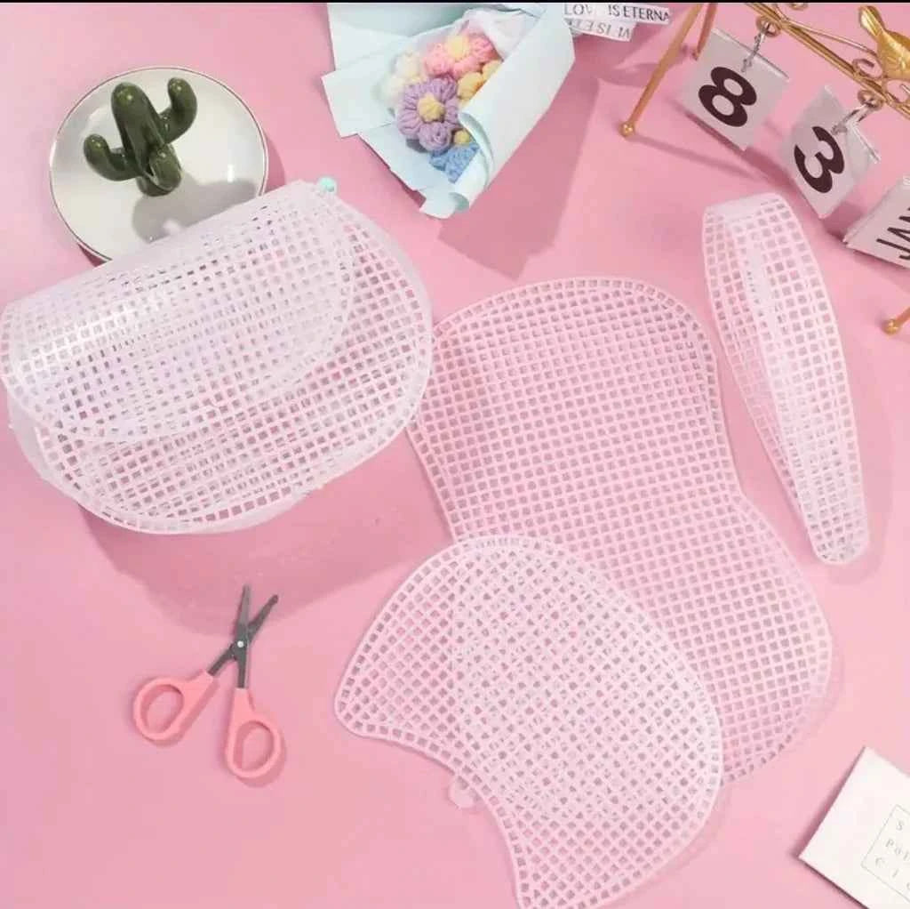 Bag Shape Plastic Mesh Canvas - Sara Crochet