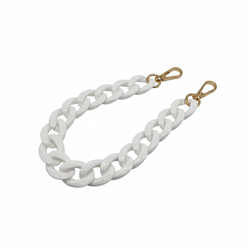 Acrylic Bag Chain- White - 37 cm - Sara Crochet